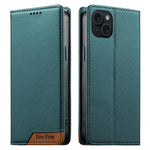 Dierfeng Splicing Strong Magnetic RFID Vegan Leather Phone Case, For iPhone 16, For iPhone 15 Pro Max, For iPhone 15 Pro, For iPhone 15 Plus, For iPhone 15, For iPhone 14 Plus, For iPhone 14 / 13, For iPhone 14 Pro