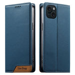 Dierfeng Splicing Strong Magnetic RFID Vegan Leather Phone Case, For iPhone 16, For iPhone 15 Pro Max, For iPhone 15 Pro, For iPhone 15 Plus, For iPhone 15, For iPhone 14 Plus, For iPhone 14 / 13, For iPhone 14 Pro