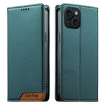 Dierfeng Splicing Strong Magnetic RFID Vegan Leather Phone Case, For iPhone 16, For iPhone 15 Pro Max, For iPhone 15 Pro, For iPhone 15 Plus, For iPhone 15, For iPhone 14 Plus, For iPhone 14 / 13, For iPhone 14 Pro
