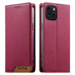 Dierfeng Splicing Strong Magnetic RFID Vegan Leather Phone Case, For iPhone 16, For iPhone 15 Pro Max, For iPhone 15 Pro, For iPhone 15 Plus, For iPhone 15, For iPhone 14 Plus, For iPhone 14 / 13, For iPhone 14 Pro