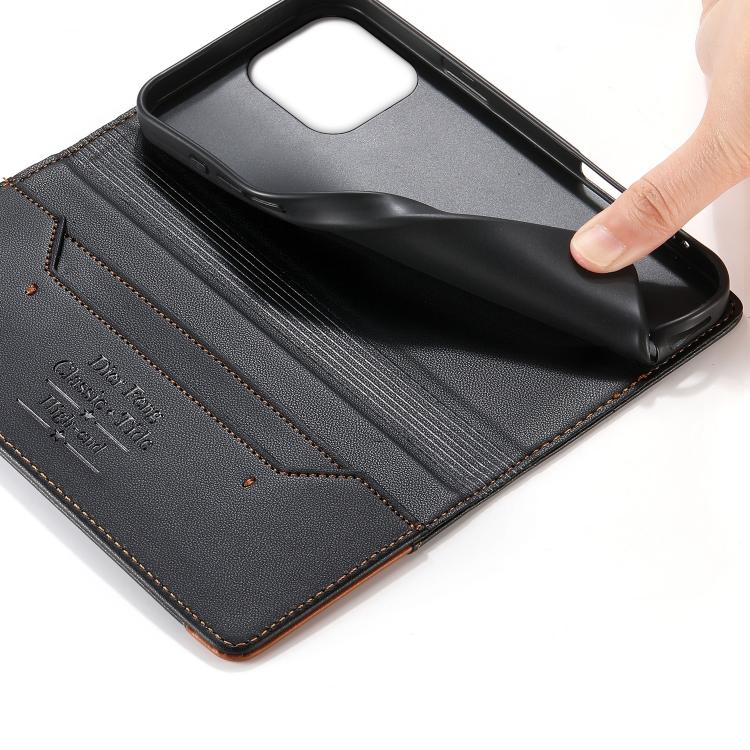 Dierfeng Splicing Strong Magnetic RFID Vegan Leather Phone Case, For iPhone 14 Pro Max, For iPhone SE 2022 / SE 2020 / 8 / 7, For iPhone 13 Pro Max, For iPhone 13 Pro, For iPhone 13 mini, For iPhone 12 / 12 Pro, For iPhone 12 Pro Max, For iPhone 12 mini