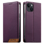 Dierfeng Splicing Strong Magnetic RFID Vegan Leather Phone Case, For iPhone 16, For iPhone 15 Pro Max, For iPhone 15 Pro, For iPhone 15 Plus, For iPhone 15, For iPhone 14 Plus, For iPhone 14 / 13, For iPhone 14 Pro
