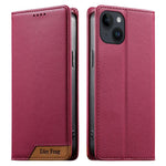 Dierfeng Splicing Strong Magnetic RFID Vegan Leather Phone Case, For iPhone 16, For iPhone 15 Pro Max, For iPhone 15 Pro, For iPhone 15 Plus, For iPhone 15, For iPhone 14 Plus, For iPhone 14 / 13, For iPhone 14 Pro