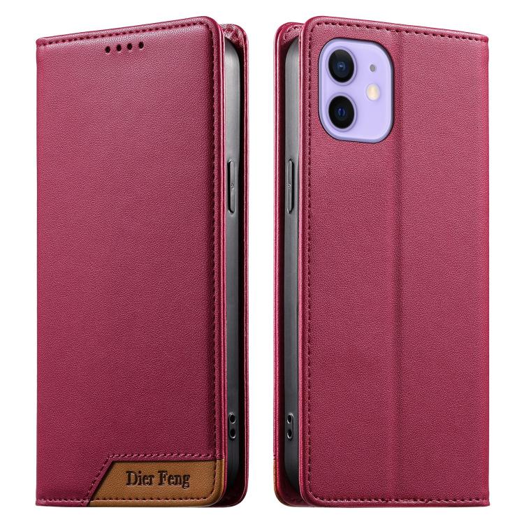 Dierfeng Splicing Strong Magnetic RFID Vegan Leather Phone Case, For iPhone 14 Pro Max, For iPhone SE 2022 / SE 2020 / 8 / 7, For iPhone 13 Pro Max, For iPhone 13 Pro, For iPhone 13 mini, For iPhone 12 / 12 Pro, For iPhone 12 Pro Max, For iPhone 12 mini
