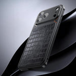 Luxury Leather-Texture Magnetic Metal Phone Case with Spring Buckle, For iPhone 17 Pro Max, For iPhone 17 Pro