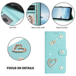 ZS01 Double-Layer Heart Floral Vegan Leather Phone Case with Wrist Strap, For iPhone 16 Pro, For iPhone 16 Plus, For iPhone 16, For iPhone 15 Pro Max, For iPhone 15 Pro, For iPhone 15 Plus