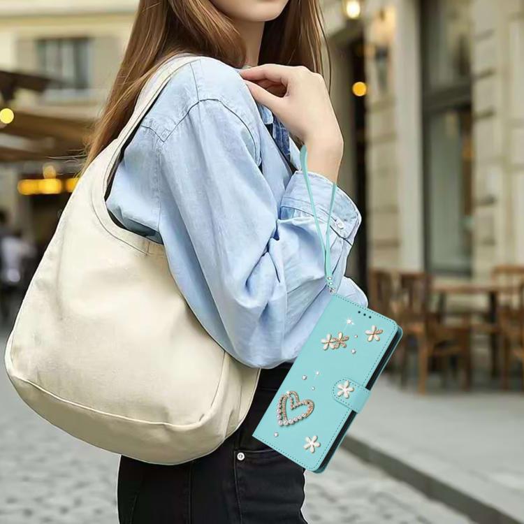 ZS01 Double-Layer Heart Floral Vegan Leather Phone Case with Wrist Strap, For iPhone 13 Pro, For iPhone 12 / 12 Pro, For iPhone 12 Pro Max, For iPhone 11 Pro Max, For iPhone 11, For iPhone 11 Pro