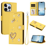 ZS01 Double-Layer Heart Floral Vegan Leather Phone Case with Wrist Strap, For iPhone 13 Pro, For iPhone 12 / 12 Pro, For iPhone 12 Pro Max, For iPhone 11 Pro Max, For iPhone 11, For iPhone 11 Pro