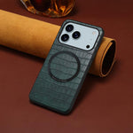 Denior A09 Crocodile Texture PU Vegan Leather Magnetic Phone Case, For iPhone 18 Pro / 17 Pro, For iPhone 18 Pro Max / 17 Pro Max