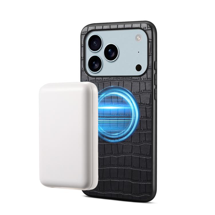 Denior A09 Crocodile Texture PU Vegan Leather Magnetic Phone Case, For iPhone 18 Pro / 17 Pro, For iPhone 18 Pro Max / 17 Pro Max