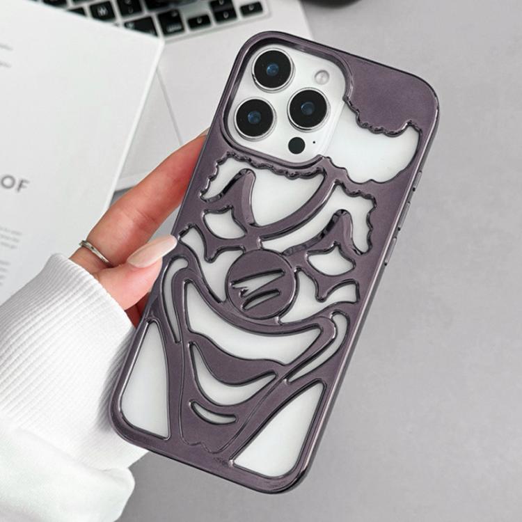 Electroplated Hollow Out Clown Heat Dissipation TPU Phone Case, For iPhone 15 Pro Max, For iPhone 15 Pro, For iPhone 15, For iPhone 14, For iPhone 14 Pro, For iPhone 14 Pro Max