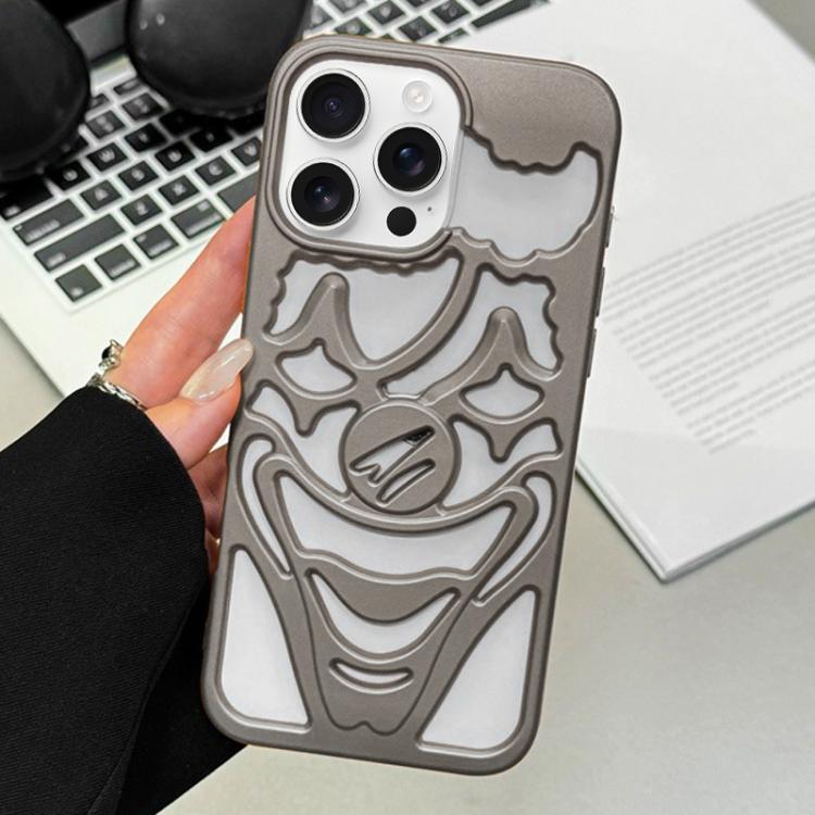 Oil Spraying Hollow Out Clown Heat Dissipation TPU Phone Case, For iPhone 17 Pro Max, For iPhone 17 Pro, For iPhone 17, For iPhone 16 Pro Max, For iPhone 16 Pro, For iPhone 16