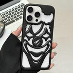 Oil Spraying Hollow Out Clown Heat Dissipation TPU Phone Case, For iPhone 15 Pro Max, For iPhone 15 Pro, For iPhone 15, For iPhone 14, For iPhone 14 Pro, For iPhone 14 Pro Max