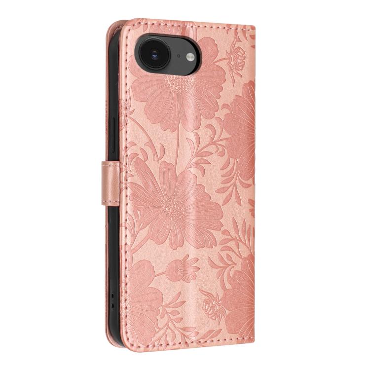 Sunflower Embossed Vegan Leather Phone Case with Small Black Rope, For iPhone 16e / 17e, For iPhone 17 Pro Max, For iPhone 17 Pro, For iPhone 17, For iPhone Air, For iPhone 16 Pro Max, For iPhone 16 Pro, For iPhone 16 Plus
