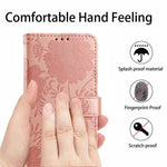 Sunflower Embossed Vegan Leather Phone Case with Small Black Rope, For iPhone 16e / 17e, For iPhone 17 Pro Max, For iPhone 17 Pro, For iPhone 17, For iPhone Air, For iPhone 16 Pro Max, For iPhone 16 Pro, For iPhone 16 Plus