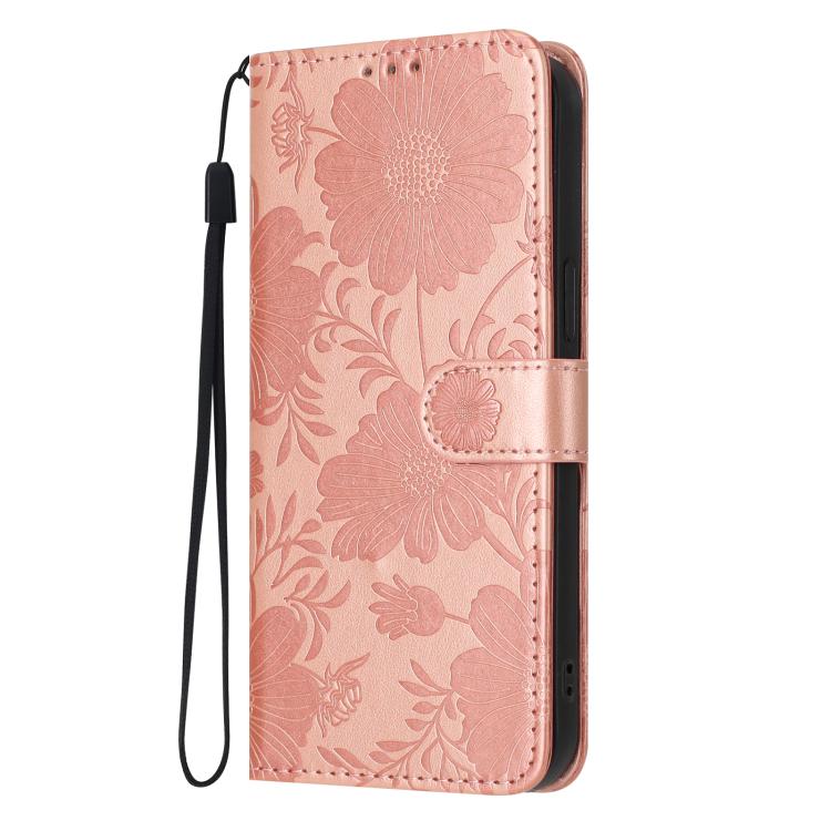 Sunflower Embossed Vegan Leather Phone Case with Small Black Rope, For iPhone 14, For iPhone 14 Pro, For iPhone 14 Pro Max, For iPhone 13 Pro Max, For iPhone 13 Pro, For iPhone 13, For iPhone 12 / 12 Pro, For iPhone 12 Pro Max