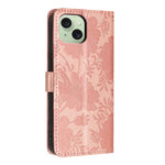 Sunflower Embossed Vegan Leather Phone Case with Small Black Rope, For iPhone 14, For iPhone 14 Pro, For iPhone 14 Pro Max, For iPhone 13 Pro Max, For iPhone 13 Pro, For iPhone 13, For iPhone 12 / 12 Pro, For iPhone 12 Pro Max