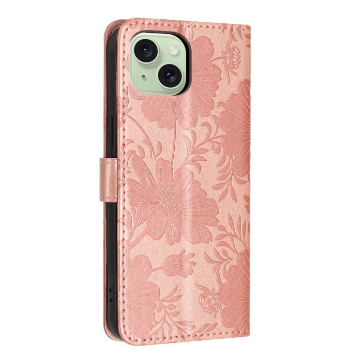 Sunflower Embossed Vegan Leather Phone Case with Small Black Rope, For iPhone 14, For iPhone 14 Pro, For iPhone 14 Pro Max, For iPhone 13 Pro Max, For iPhone 13 Pro, For iPhone 13, For iPhone 12 / 12 Pro, For iPhone 12 Pro Max
