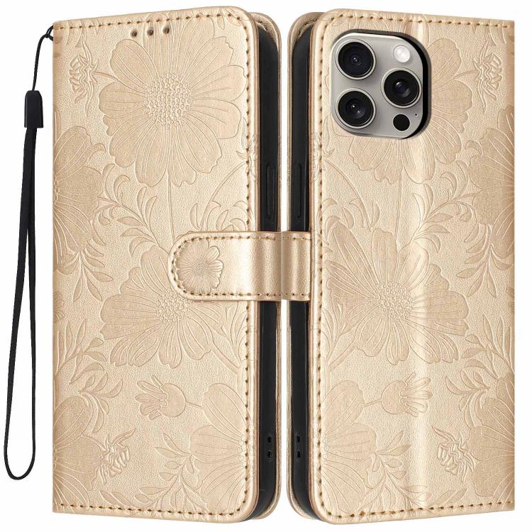 Sunflower Embossed Vegan Leather Phone Case with Small Black Rope, For iPhone 14, For iPhone 14 Pro, For iPhone 14 Pro Max, For iPhone 13 Pro Max, For iPhone 13 Pro, For iPhone 13, For iPhone 12 / 12 Pro, For iPhone 12 Pro Max