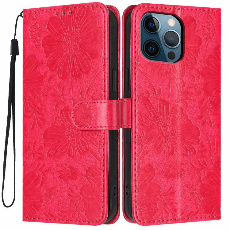 Sunflower Embossed Vegan Leather Phone Case with Small Black Rope, For iPhone 14 Pro Max, For iPhone 13 Pro Max, For iPhone 13 Pro, For iPhone 13, For iPhone 12 / 12 Pro, For iPhone 12 Pro Max, For iPhone 11 Pro Max, For iPhone 11
