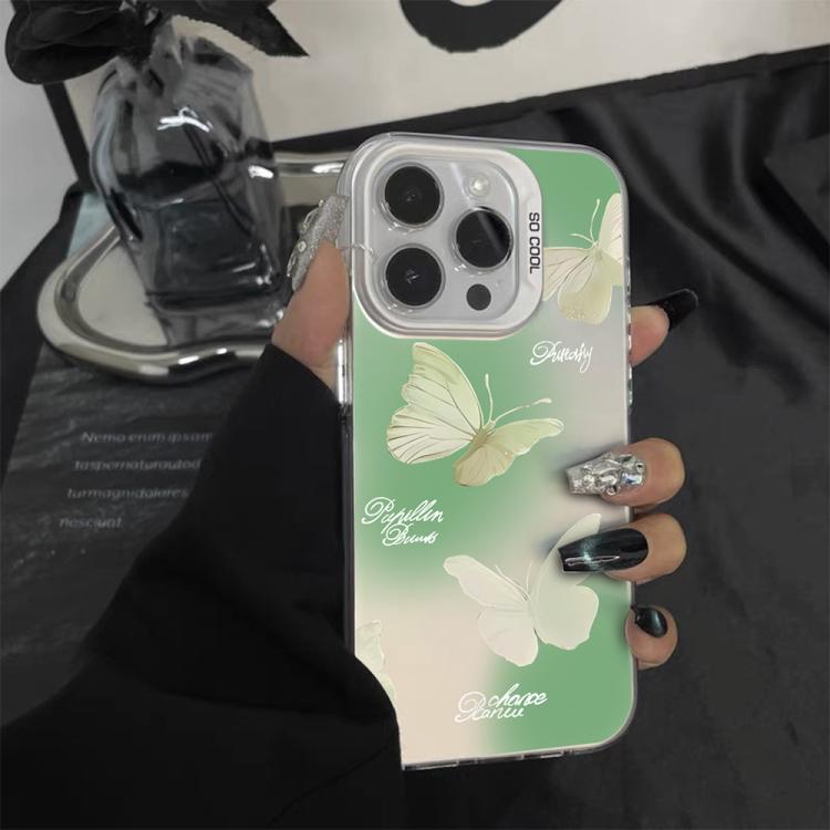 Butterfly Pattern Silver Plating PC Hybrid TPU Phone Case, For iPhone 17e / 16e, For iPhone 17 Pro Max, For iPhone 17 Pro, For iPhone 17, For iPhone Air, For iPhone 16 Pro Max