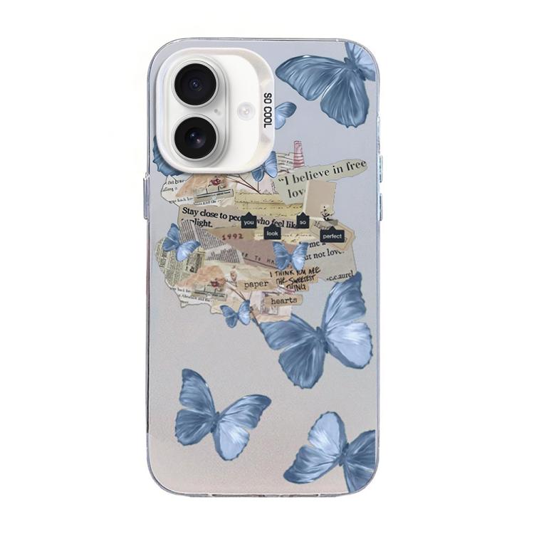 Butterfly Pattern Silver Plating PC Hybrid TPU Phone Case, For iPhone 17e / 16e, For iPhone 17 Pro Max, For iPhone 17 Pro, For iPhone 17, For iPhone Air, For iPhone 16 Pro Max