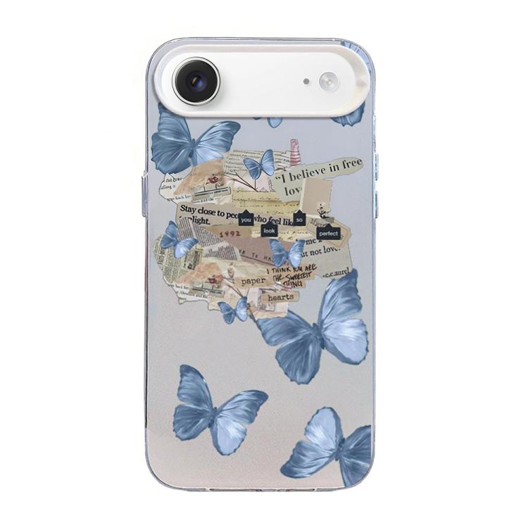 Butterfly Pattern Silver Plating PC Hybrid TPU Phone Case, For iPhone 17e / 16e, For iPhone 17 Pro Max, For iPhone 17 Pro, For iPhone 17, For iPhone Air, For iPhone 16 Pro Max