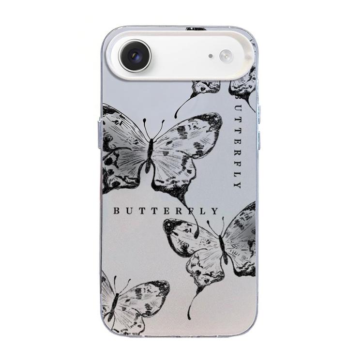 Butterfly Pattern Silver Plating PC Hybrid TPU Phone Case, For iPhone 17e / 16e, For iPhone 17 Pro Max, For iPhone 17 Pro, For iPhone 17, For iPhone Air, For iPhone 16 Pro Max