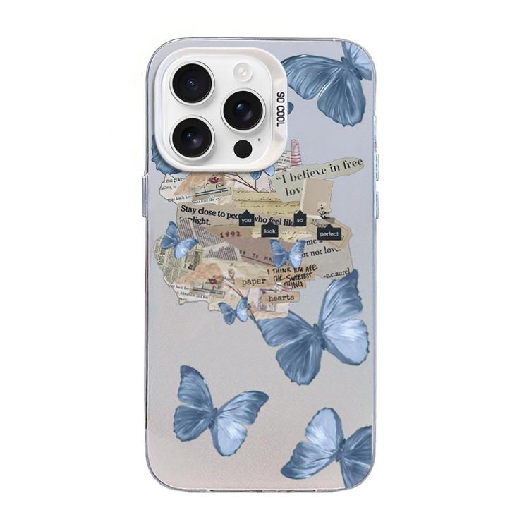 Butterfly Pattern Silver Plating PC Hybrid TPU Phone Case, For iPhone 17e / 16e, For iPhone 17 Pro Max, For iPhone 17 Pro, For iPhone 17, For iPhone Air, For iPhone 16 Pro Max