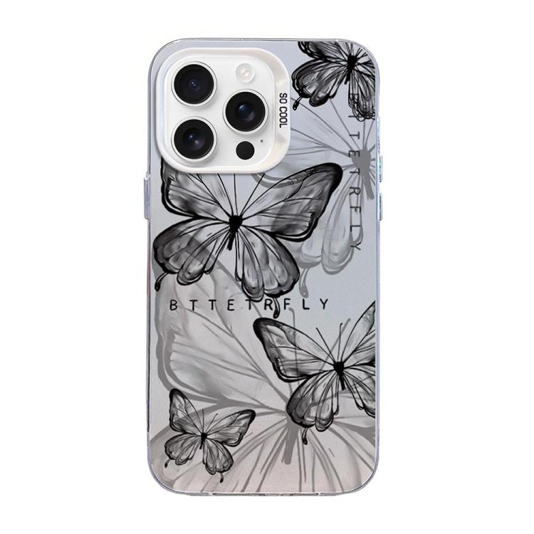 Butterfly Pattern Silver Plating PC Hybrid TPU Phone Case, For iPhone 17e / 16e, For iPhone 17 Pro Max, For iPhone 17 Pro, For iPhone 17, For iPhone Air, For iPhone 16 Pro Max