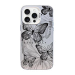 Butterfly Pattern Silver Plating PC Hybrid TPU Phone Case, For iPhone 16 Pro, For iPhone 16 Plus, For iPhone 16, For iPhone 15 Pro Max, For iPhone 15 Pro, For iPhone 15 Plus