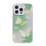 Butterfly Pattern Silver Plating PC Hybrid TPU Phone Case, For iPhone 16 Pro, For iPhone 16 Plus, For iPhone 16, For iPhone 15 Pro Max, For iPhone 15 Pro, For iPhone 15 Plus