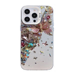 Butterfly Pattern Silver Plating PC Hybrid TPU Phone Case, For iPhone 16 Pro, For iPhone 16 Plus, For iPhone 16, For iPhone 15 Pro Max, For iPhone 15 Pro, For iPhone 15 Plus