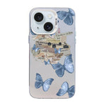 Butterfly Pattern Silver Plating PC Hybrid TPU Phone Case, For iPhone 16 Pro, For iPhone 16 Plus, For iPhone 16, For iPhone 15 Pro Max, For iPhone 15 Pro, For iPhone 15 Plus