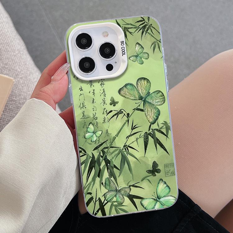 Butterfly Pattern Silver Plating PC Hybrid TPU Phone Case, For iPhone 15, For iPhone 14 Plus, For iPhone 14, For iPhone 14 Pro, For iPhone 14 Pro Max, For iPhone SE 2022 / SE 2020