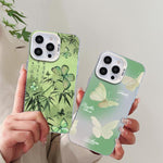 Butterfly Pattern Silver Plating PC Hybrid TPU Phone Case, For iPhone 15, For iPhone 14 Plus, For iPhone 14, For iPhone 14 Pro, For iPhone 14 Pro Max, For iPhone SE 2022 / SE 2020