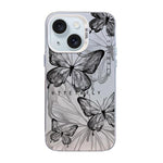 Butterfly Pattern Silver Plating PC Hybrid TPU Phone Case, For iPhone 15, For iPhone 14 Plus, For iPhone 14, For iPhone 14 Pro, For iPhone 14 Pro Max, For iPhone SE 2022 / SE 2020
