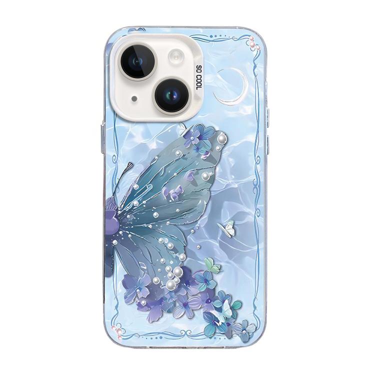 Butterfly Pattern Silver Plating PC Hybrid TPU Phone Case, For iPhone 13 Pro Max, For iPhone 13 Pro, For iPhone 13, For iPhone 13 mini, For iPhone 12 Pro Max, For iPhone 12 Pro