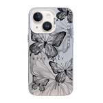Butterfly Pattern Silver Plating PC Hybrid TPU Phone Case, For iPhone 13 Pro Max, For iPhone 13 Pro, For iPhone 13, For iPhone 13 mini, For iPhone 12 Pro Max, For iPhone 12 Pro