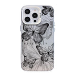 Butterfly Pattern Silver Plating PC Hybrid TPU Phone Case, For iPhone 13 Pro Max, For iPhone 13 Pro, For iPhone 13, For iPhone 13 mini, For iPhone 12 Pro Max, For iPhone 12 Pro