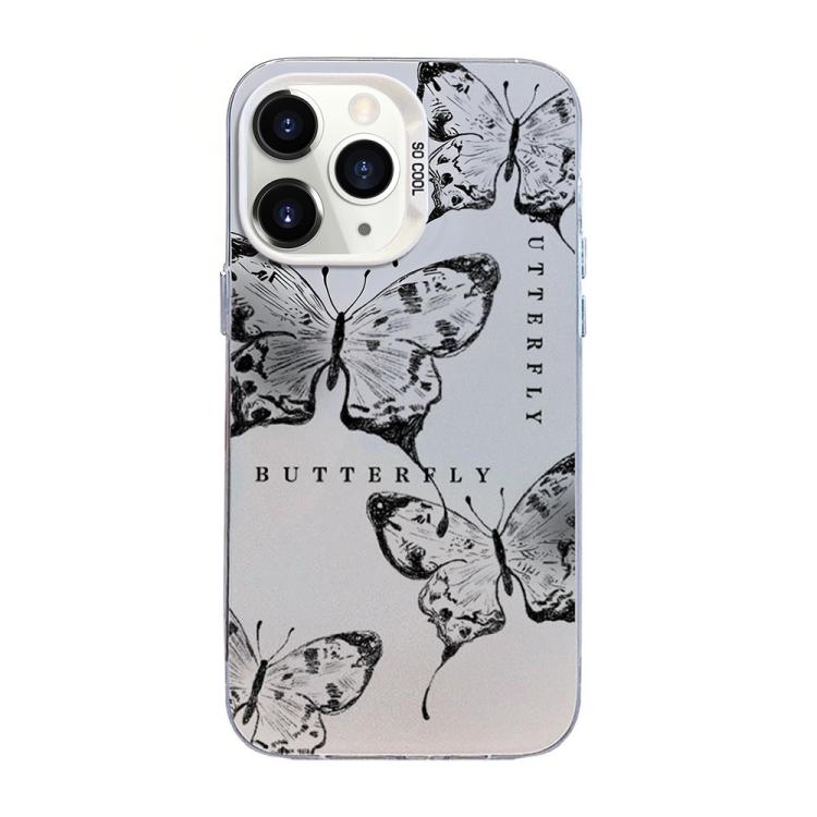 Butterfly Pattern Silver Plating PC Hybrid TPU Phone Case, For iPhone 12 mini, For iPhone 11 Pro Max, For iPhone 11, For iPhone 11 Pro, For iPhone XS / X, For iPhone XR