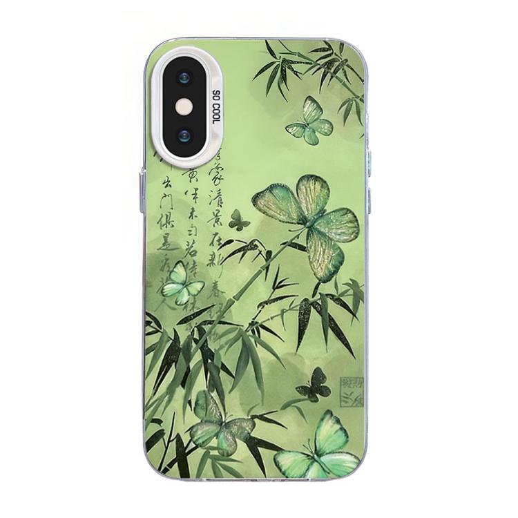 Butterfly Pattern Silver Plating PC Hybrid TPU Phone Case, For iPhone 12 mini, For iPhone 11 Pro Max, For iPhone 11, For iPhone 11 Pro, For iPhone XS / X, For iPhone XR