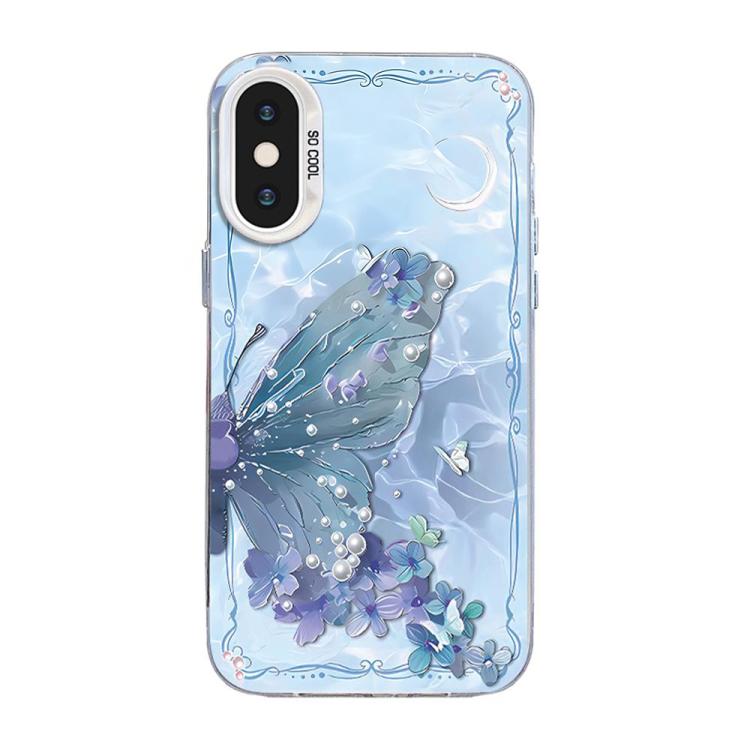 Butterfly Pattern Silver Plating PC Hybrid TPU Phone Case, For iPhone 12 mini, For iPhone 11 Pro Max, For iPhone 11, For iPhone 11 Pro, For iPhone XS / X, For iPhone XR