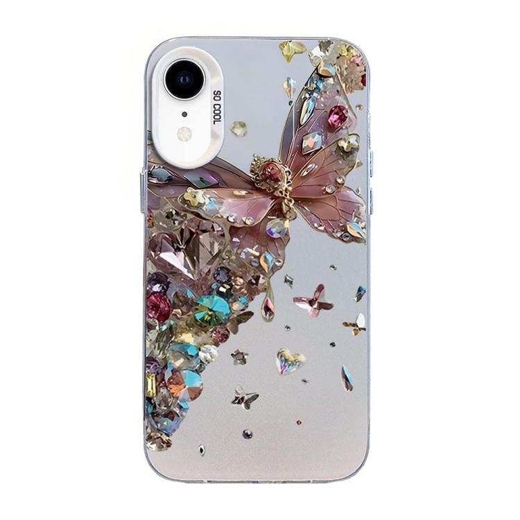 Butterfly Pattern Silver Plating PC Hybrid TPU Phone Case, For iPhone 12 mini, For iPhone 11 Pro Max, For iPhone 11, For iPhone 11 Pro, For iPhone XS / X, For iPhone XR