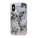 Butterfly Pattern Silver Plating PC Hybrid TPU Phone Case, For iPhone XS Max, For iPhone 8 Plus / 7 Plus