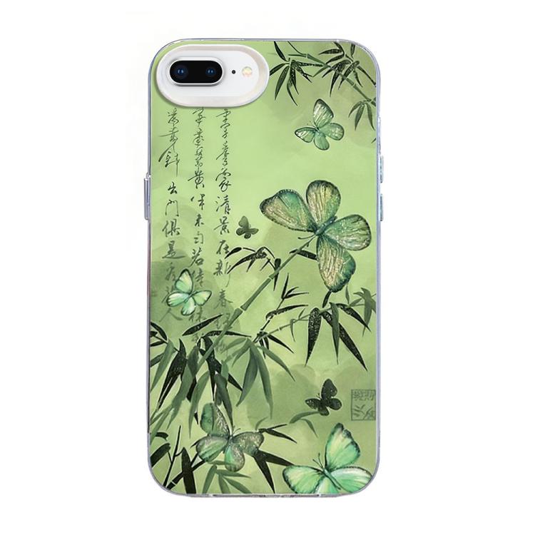 Butterfly Pattern Silver Plating PC Hybrid TPU Phone Case, For iPhone XS Max, For iPhone 8 Plus / 7 Plus
