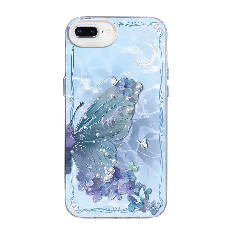 Butterfly Pattern Silver Plating PC Hybrid TPU Phone Case, For iPhone XS Max, For iPhone 8 Plus / 7 Plus