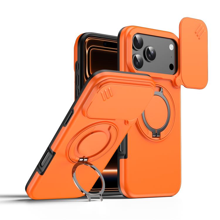 Camera Sliding Shield Magnetic Rotation Holder Phone Case, For iPhone 18 Pro / 17 Pro, For iPhone 18 Pro Max / 17 Pro Max, For iPhone 17, For iPhone Air, For iPhone 16 Pro Max, For iPhone 16 Pro