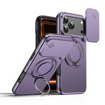 Camera Sliding Shield Magnetic Rotation Holder Phone Case, For iPhone 17 Pro Max, For iPhone 17 Pro, For iPhone 17, For iPhone Air, For iPhone 16 Pro Max, For iPhone 16 Pro