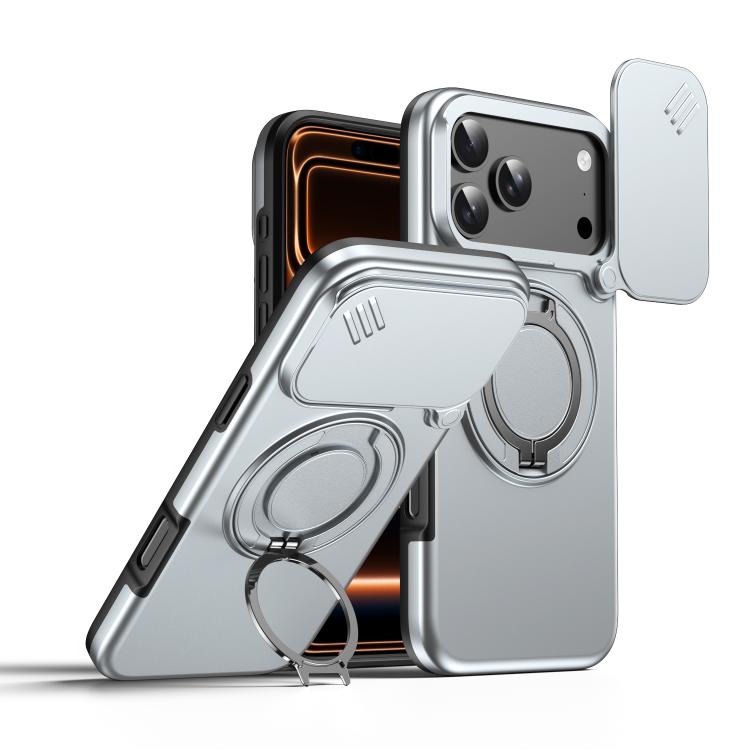 Camera Sliding Shield Magnetic Rotation Holder Phone Case, For iPhone 18 Pro / 17 Pro, For iPhone 18 Pro Max / 17 Pro Max, For iPhone 17, For iPhone Air, For iPhone 16 Pro Max, For iPhone 16 Pro
